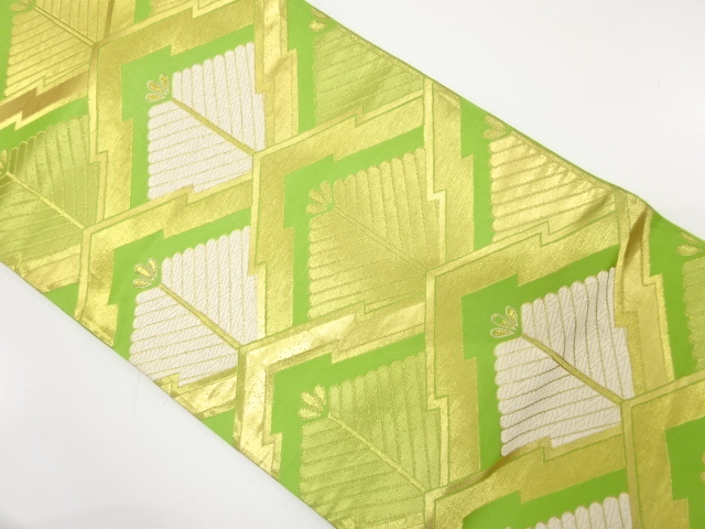 JAPANESE KIMONO / ANTIQUE FUKURO OBI / WOVEN YOUNG PINE